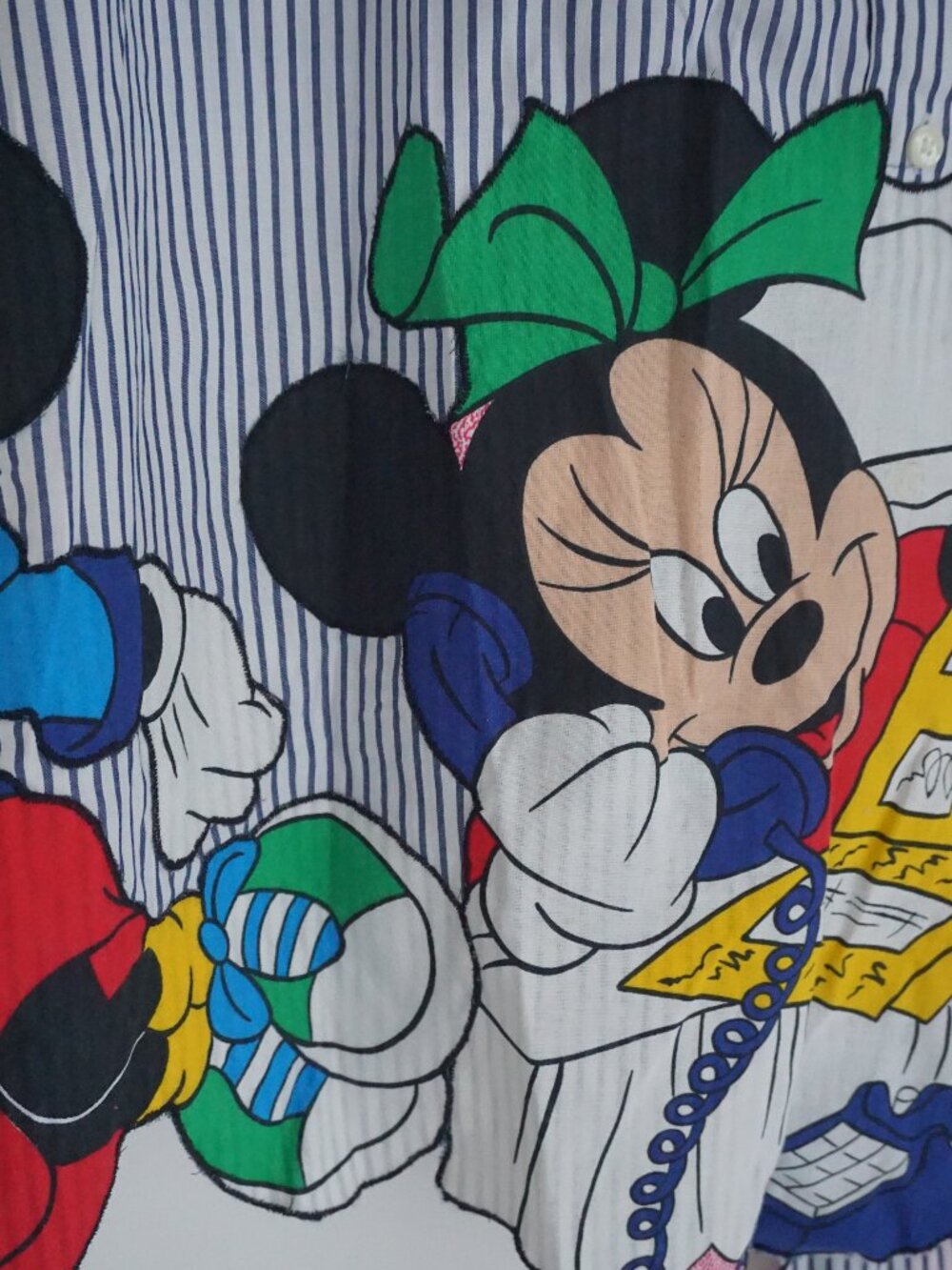 Vintage Minnie Mouse Blue White Stripe Disney Button Front Tunic Shirt XL - Picture 4 of 16